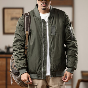 Men's baseball uniform stand collar jacket autumn and winter american retro work jacket fashionable and handsome top