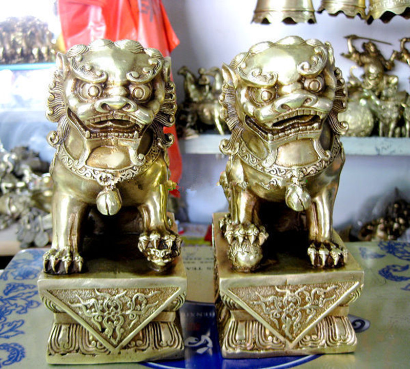 Copper Lions Tabletop Pendulum home Accessories Living Room Xuanguan Bedroom Jo Relocation Shop Opening Courtyard Balcony Furnishing