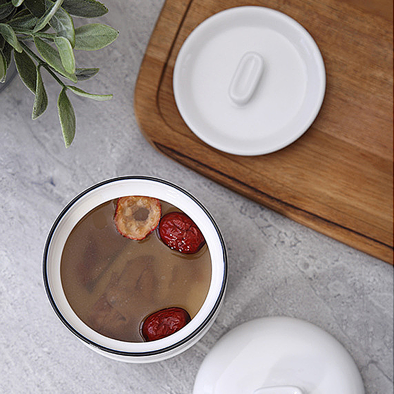 Creative ceramic tableware water stew Japanese household contracted small egg congee stew soup bowl steaming water small containers