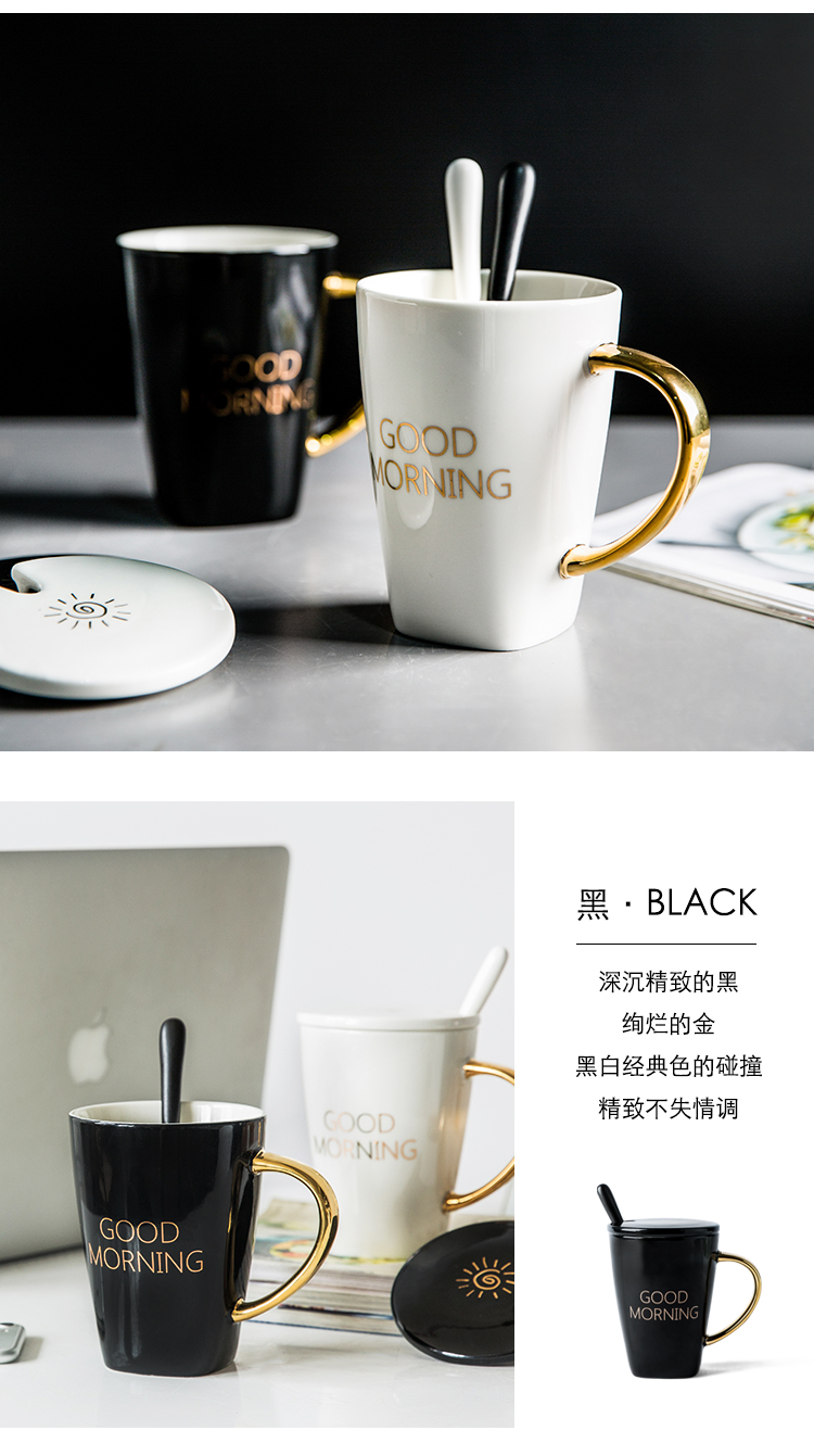 Ceramic cup Europe type letters cup gift set for a cup of ultimately responds cup gift boxes gifts mark cup with a spoon