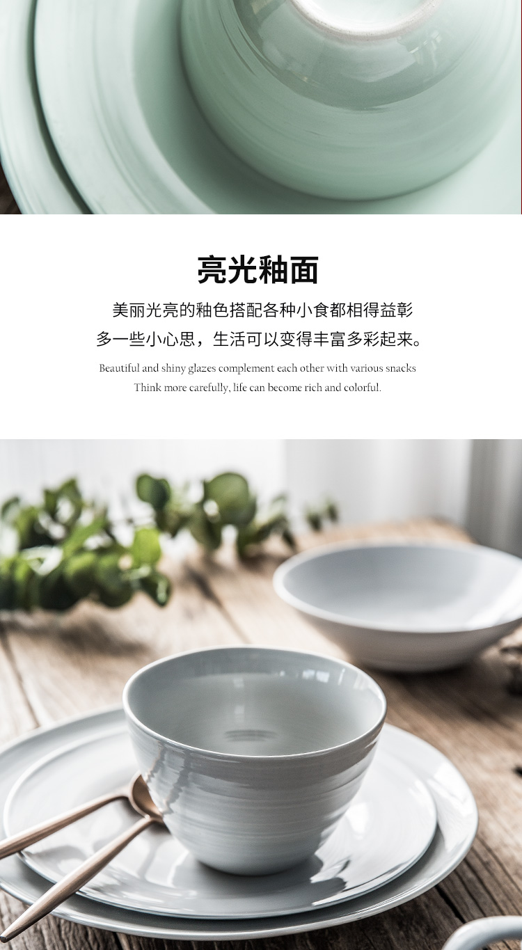 Nordic crockery bowl dish bowl creative move household salad bowl meal dish dish dish steak contracted