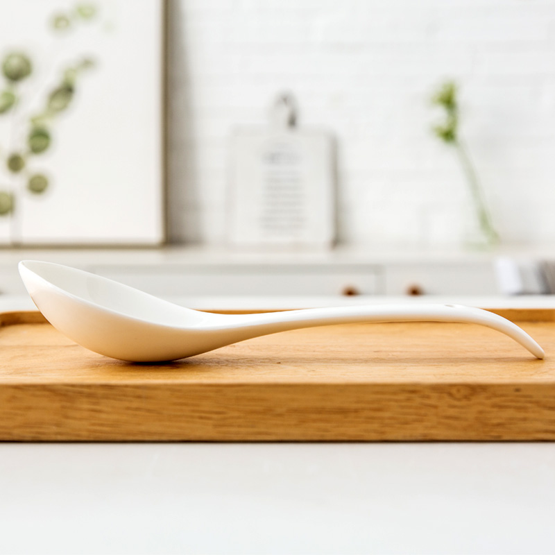 Creative Japanese ceramic spoon, small household spoon ladle big spoon ladle white porcelain spoon porridge spoon, dessert spoon