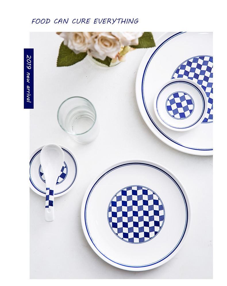 Japanese and ceramic tableware suit household Korean creative move web celebrity ins dishes suit dishes