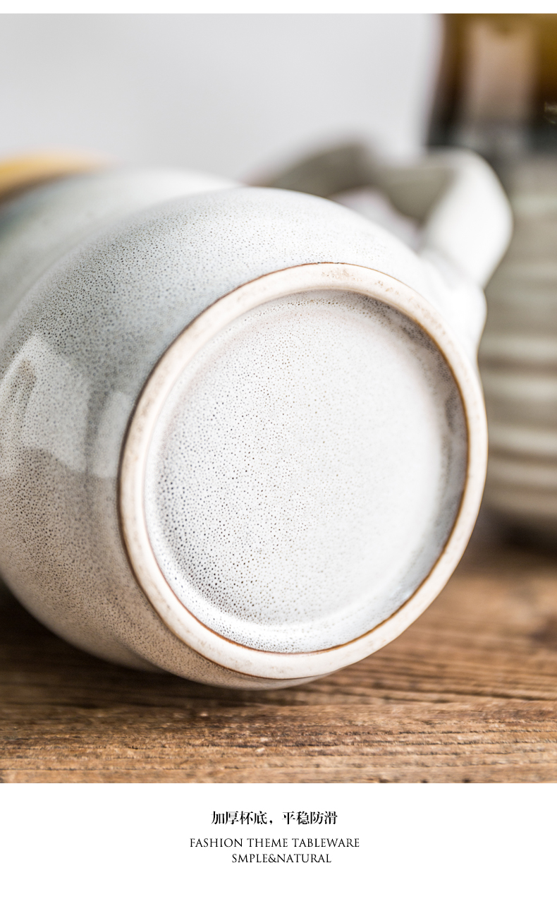 Creative contracted mark cup home move retro large - capacity glass ceramic cup knocked up a cup of coffee milk cup