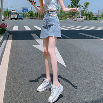 2022 Spring and Autumn New Cowboy Skirt Summer Small A - word short skirt winter small man high waist tide in