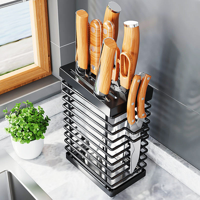 304 stainless steel kitchen knife frame knife holder knife containing layer frame domestic table noodle kitchen knife rack integrated shelf