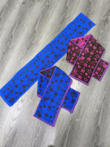 Foreign trade pure cotton double-sided coil purple flower unisex outdoor halter sweat towel blue flower sports towel