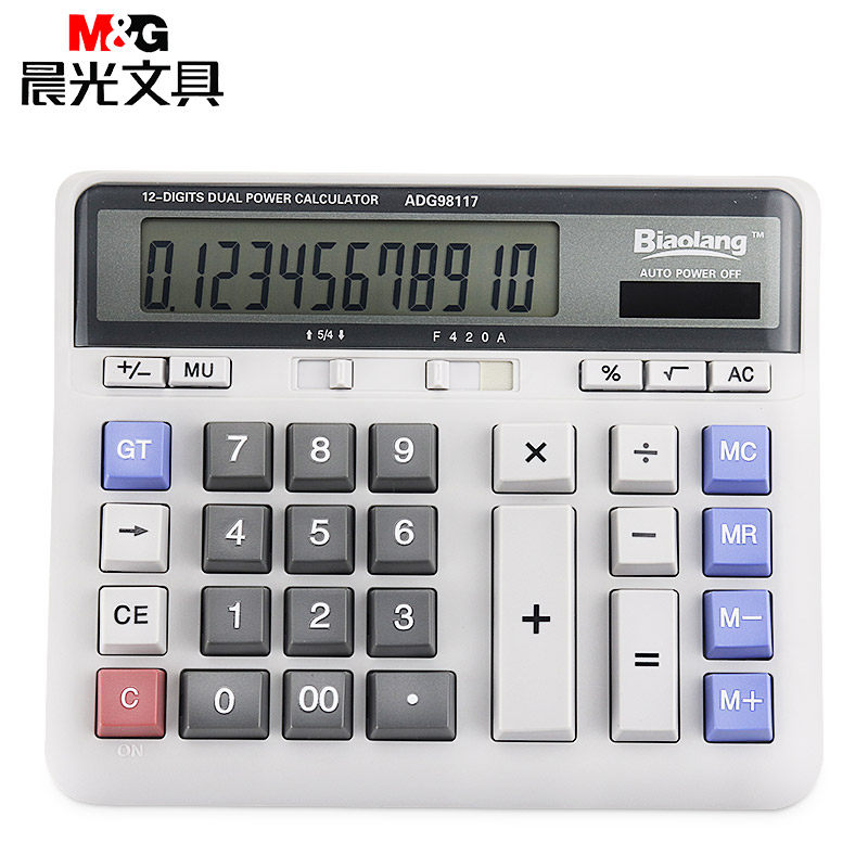 Chenguang Calculator Adg98117 Business Office Desktop Large Desktop Calculator Solar Powered