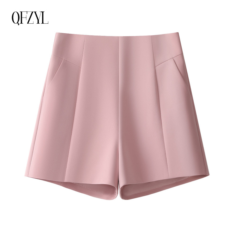 Pink Suit Shorts for Women 2026 New Summer High-Waisted A-Line Pants Casual Straight Wide-Leg Pants Outerwear Hot Pants