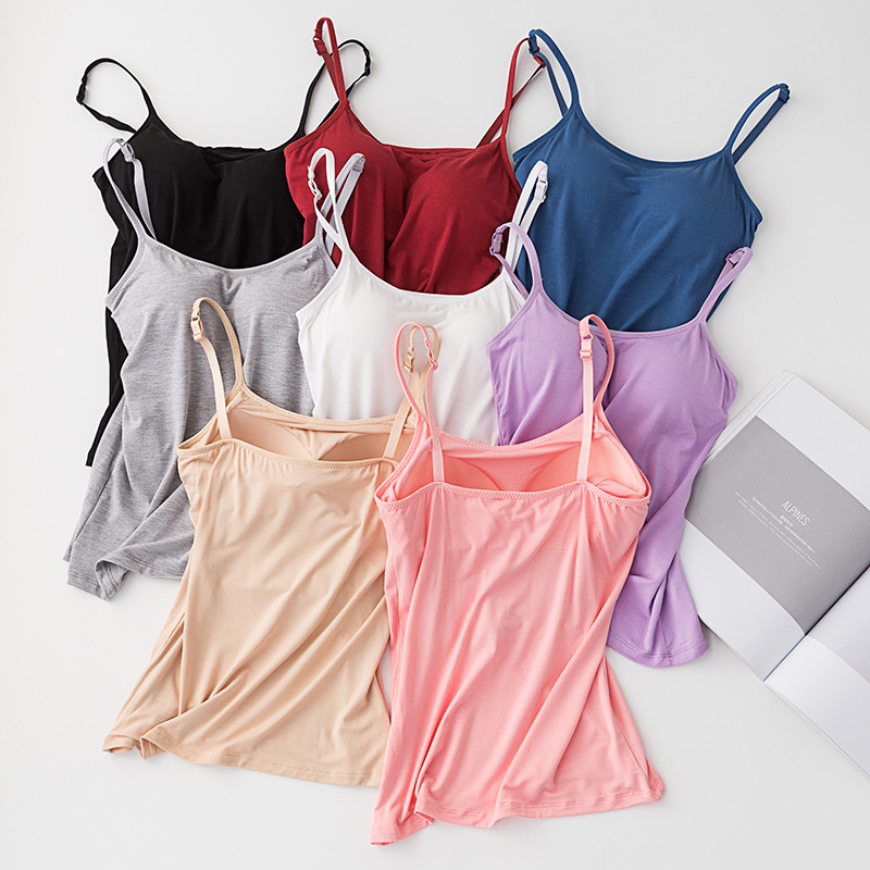 Dancer with chest cushion dance blouses female Modale Cotton sling dance practice Vest Classical Dance Ballerina