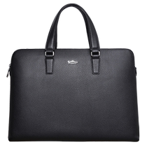 Goldlion Mens Briefcase Genuine Leather Handbag Business Travel Mens Bag Large Capacity 2024 New Official Bag