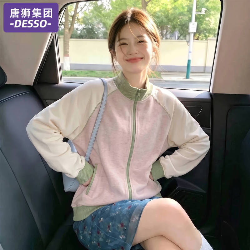 Tangshi Group Women's Jacket 2026 New Autumn Style Small Fragrance Style Korean Chic Unique Relaxed Cardigan Sweatshirt