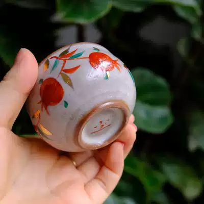 Dust-free handmade ceramic red gold green color small tea cup tea cup