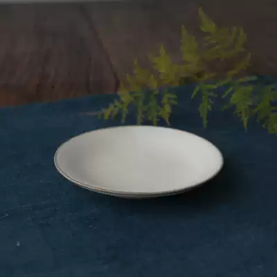 Dust-free handmade ceramic promotion plain moon white glaze coaster pure handmade saucer saucer saucer