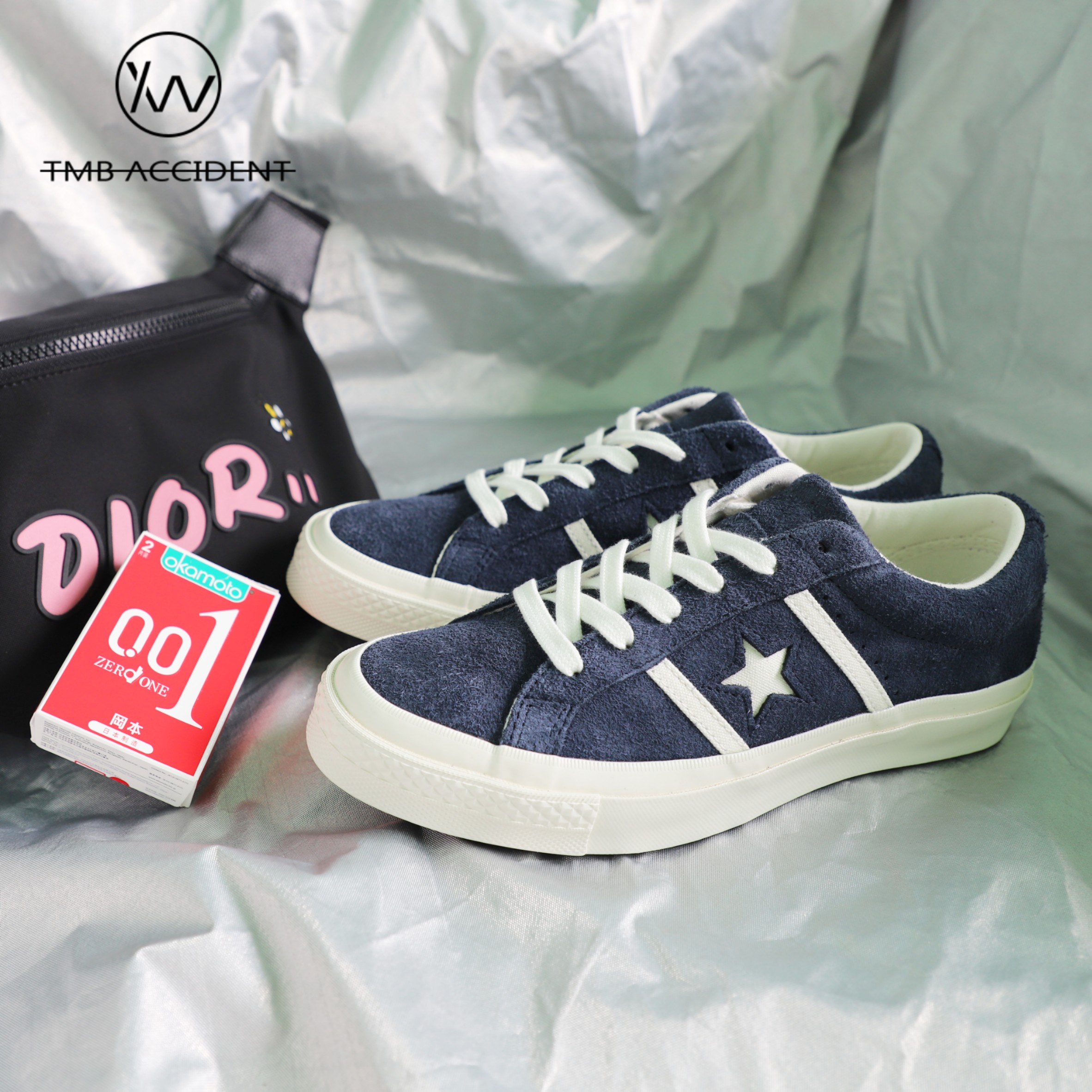 Converse One Star Orange Orange Dark Blue Jack Star Giày đế thấp 165023C - Dép / giày thường giày thể thao nam