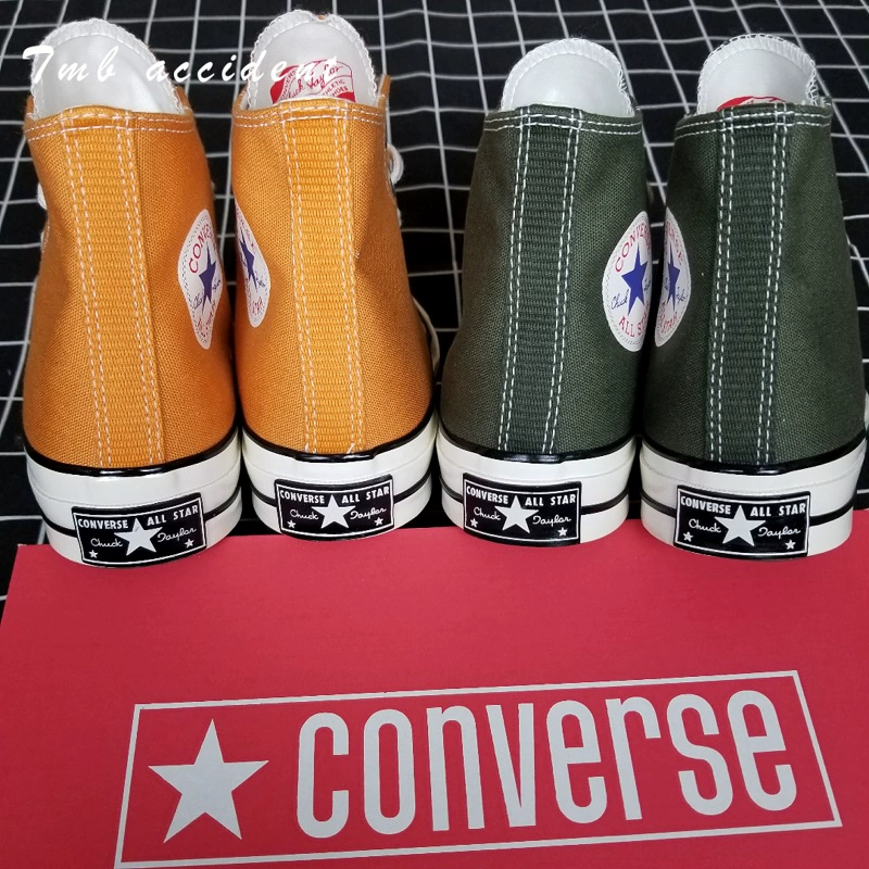 Converse Converse 1970s Giày cao gót màu xanh lá cây quân đội màu xanh da trời Samsung tiêu chuẩn 159622C 159771C