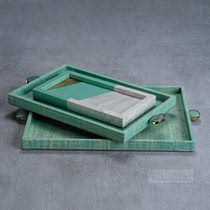 Spot New York Lower City Park Imports Raffaeum Palm Jade Liquid Charming Gem handle Decorative Trays Decoration Tray