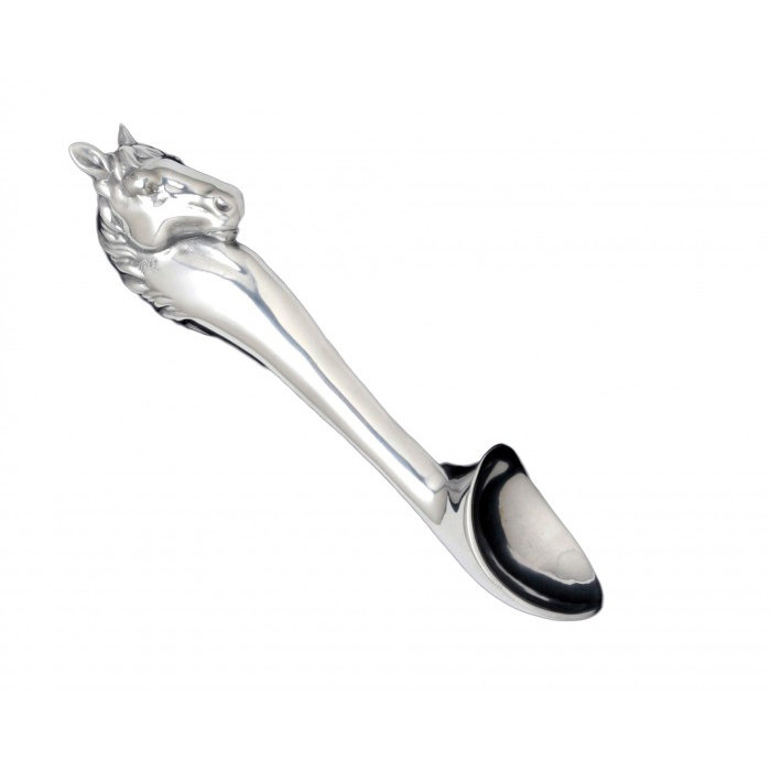 New York Lower City Park Imports bright silver colored series bell small bull pony practical retro ice cream Spoon Gift 