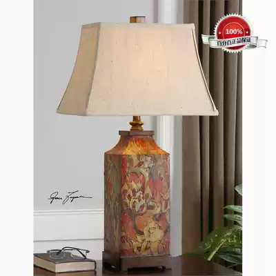 Spot New York Lower City Park imported Santa Fe southwest style multicolored canvas decoration table lamp Bedroom living room