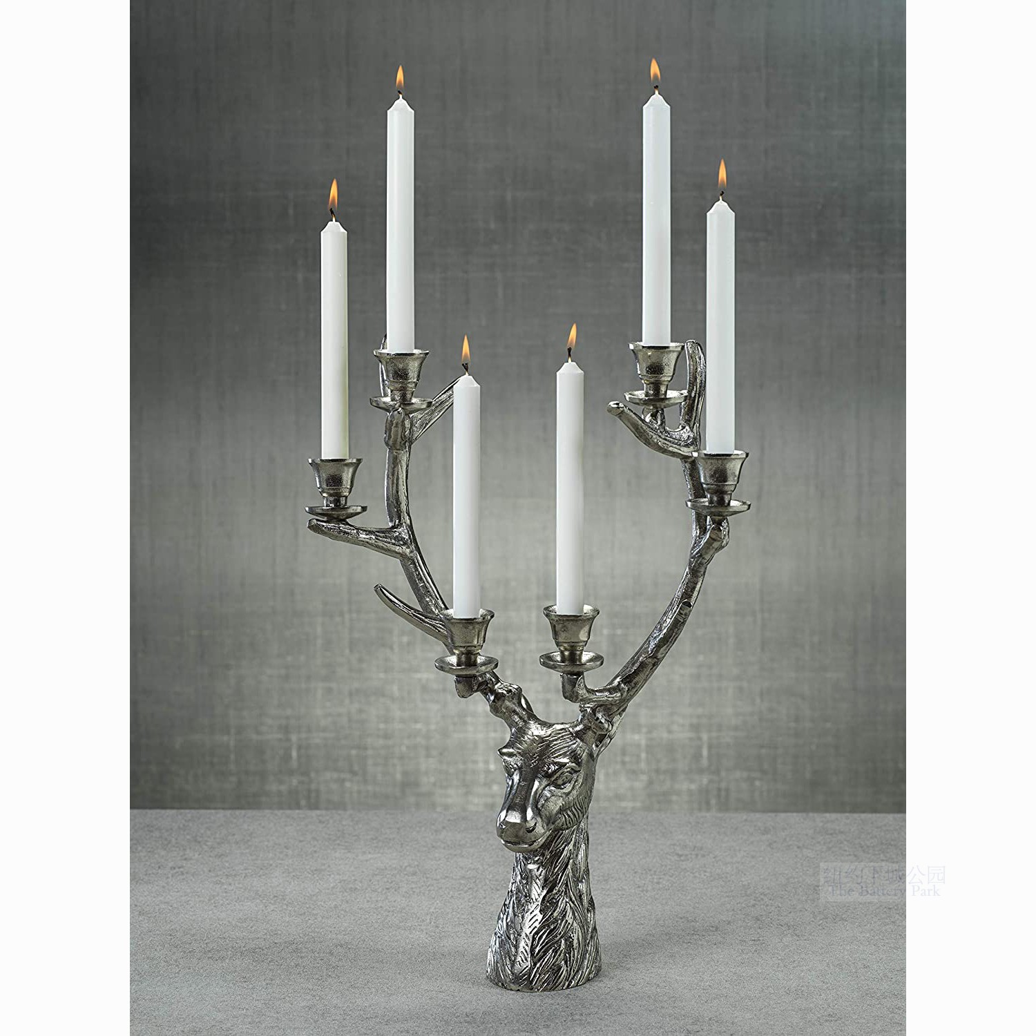 Lower New York Park imports Winter Elves Classical Silver Reindeer Central Six candlestick wiring height 60 cm