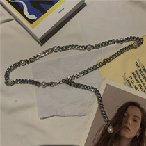 Koreas new summer retro Pearl metal waist chain womens dress decoration belt ins wild tide accessories