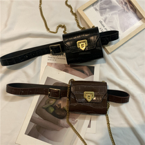 New Korean version of Joker fashionable running bag belt female stone pattern casual mini belt chain bag ins tide