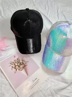 Hat female summer cap Korean net red sequined baseball cap Casual all-match sun hat Outdoor sun visor hip-hop hat