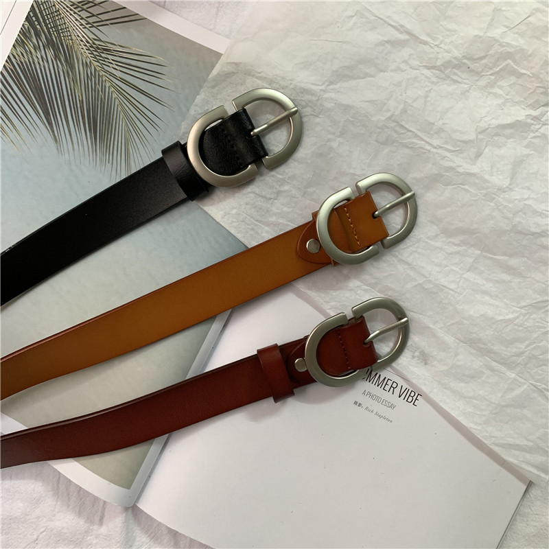 South Korea New Real Fur Belt Lady in Texture Second Level Buffalo Wide Belt Restore Band