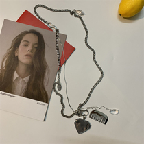 New Han Edition Metal Love Mirror Chain chain chain female hip hop slope decorated belt suit accessories tide