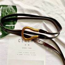 New European and American Net red belt ins Joker with dress suit coat decoration female horseshoe buckle belt female tide