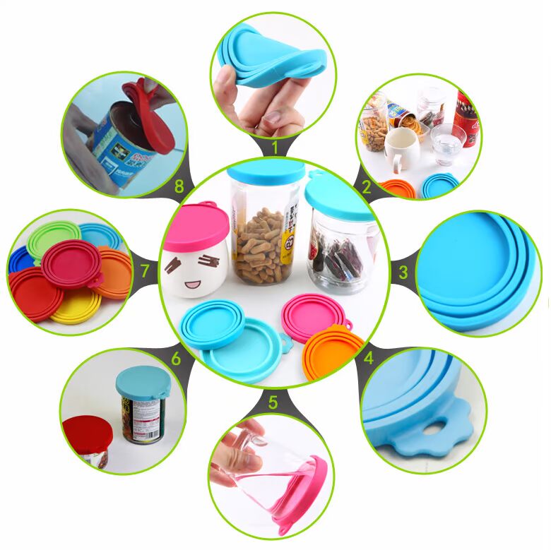 Hugh muỗng silicone đóng hộp nắp mèo chó cung cấp cho mèo cưng không thức ăn ướt thực phẩm kín niêm phong tươi cho ăn - Cat / Dog hàng ngày Neccessities bát ăn cho chó con
