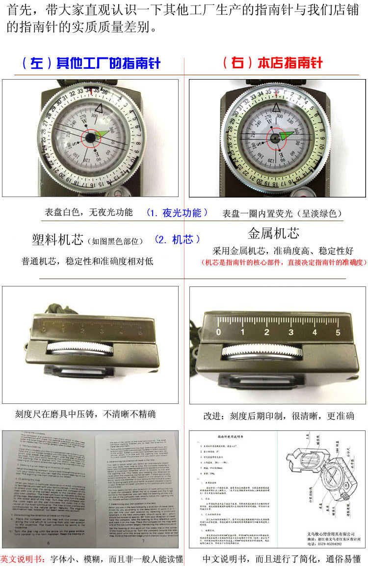 MUXINCAMP多用コンパス式アメリカ式コンパスアウトドアコンパス夜光現品付J 014,タオバオ代行-チャイナトレーディング