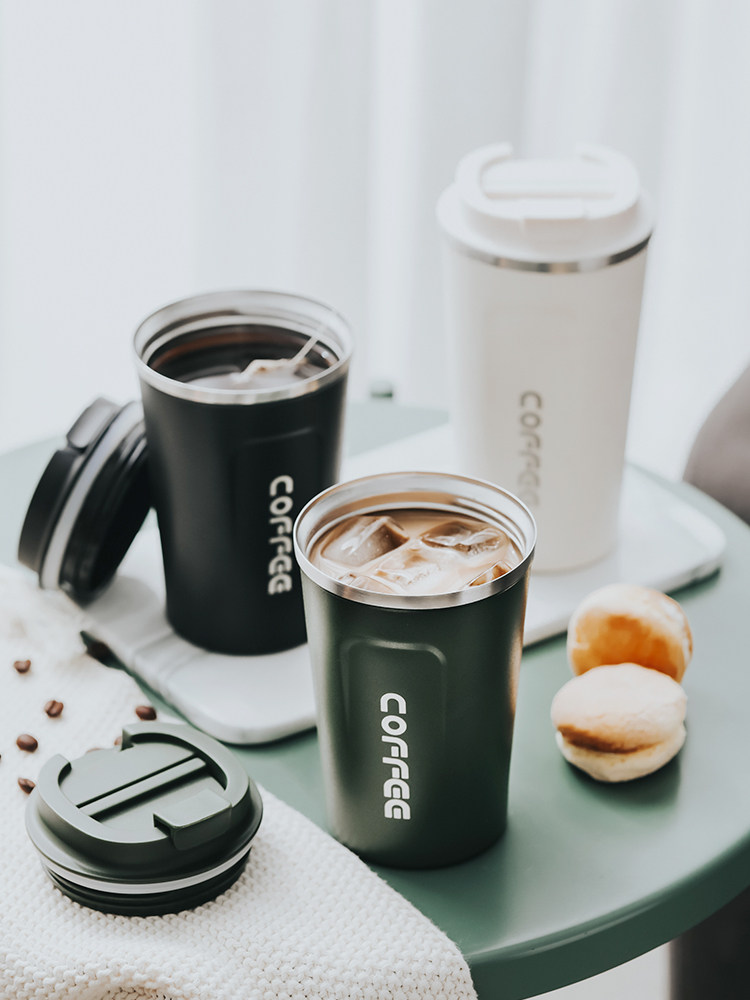 Coffee thermos cup European style small luxury casual cup stainless steel portable companion cup small exquisite net red coffee cup