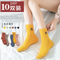 Net red socks womens socks summer thin student socks bear pattern stockings women tide ins Street Japanese series