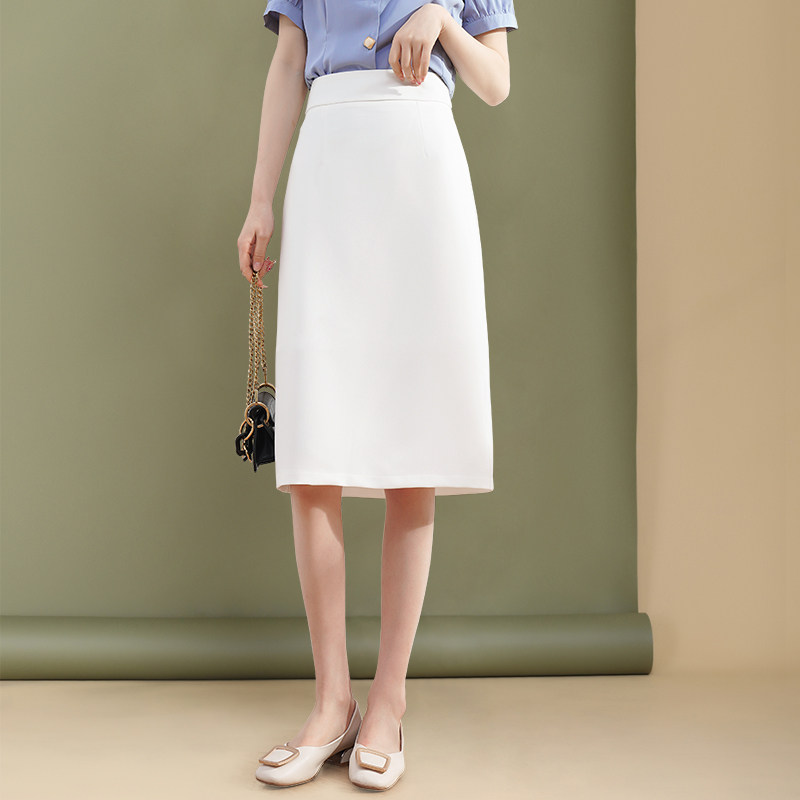 Half Body Dress Woman Summer Middle Long Version Suit Skirt 2022 New High Purse Hip Skirt Display Slim Fit Slim Middle Skirt Straight Drum Skirt