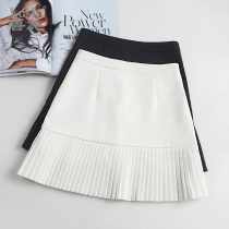 Plexant skirt woman summer 2022 new display slim tall waist small subblack plexant skirt short skirt pants a word half body dress summer