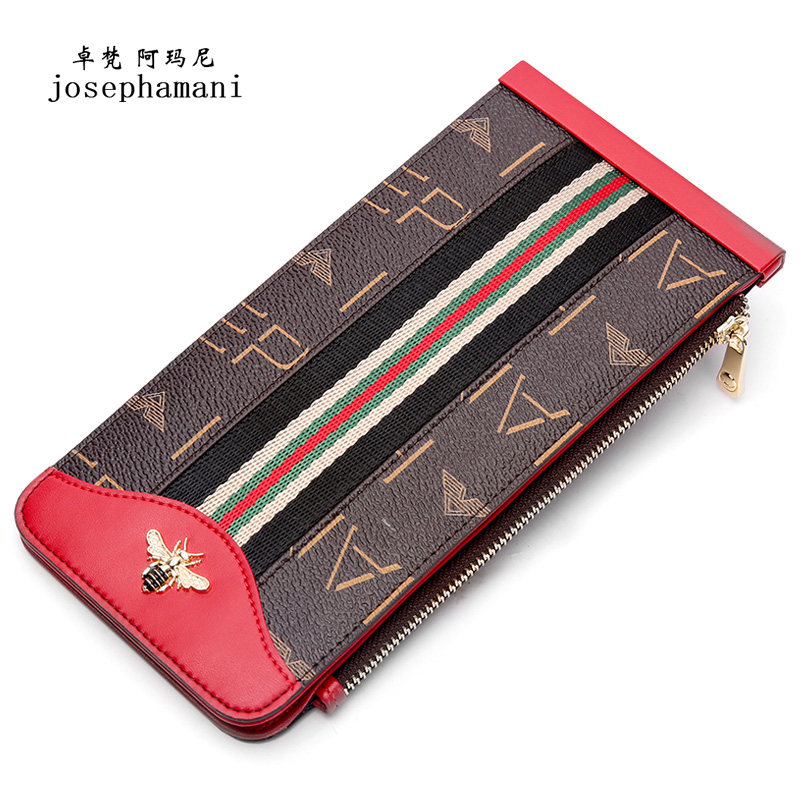 Zhuo Fan Armani card bag women 2019 new long women wallet small ultra-thin fashion zipper large capacity