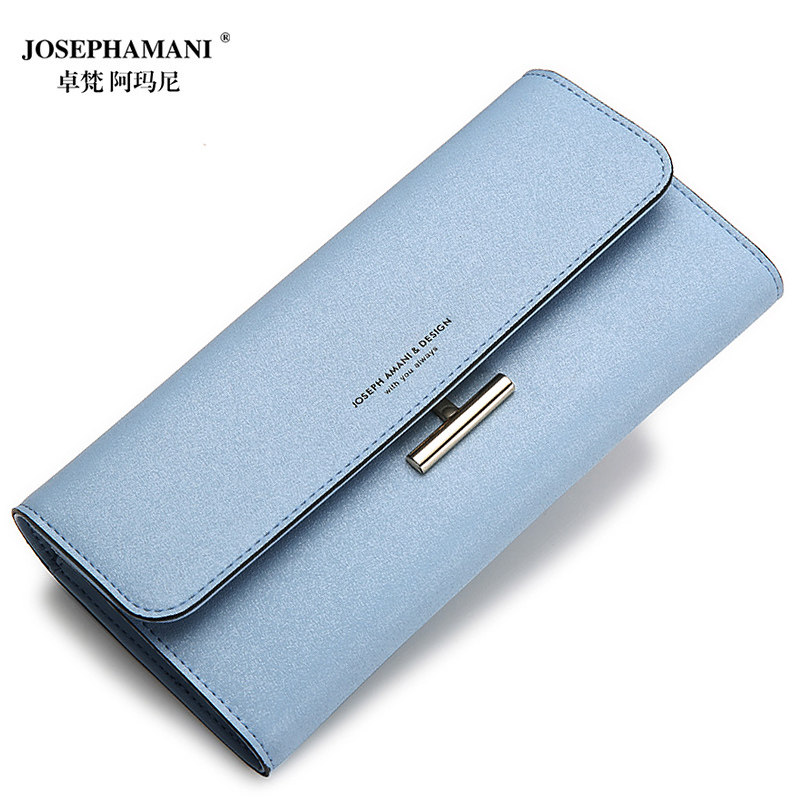 Zhuo Fan Armani leather wallet female long 2019 new fashion cowhide clip simple card bag mobile phone