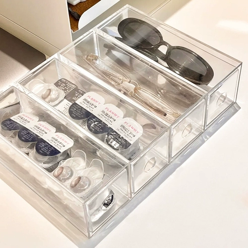 Невидимые очки, акриловая коробка для хранения, настольная косметическая тени для век