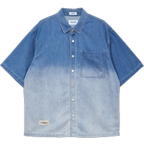 Jack Jones autumn new loose lapel collar body gradient design comfortable trendy shirt short-sleeved mens clothing