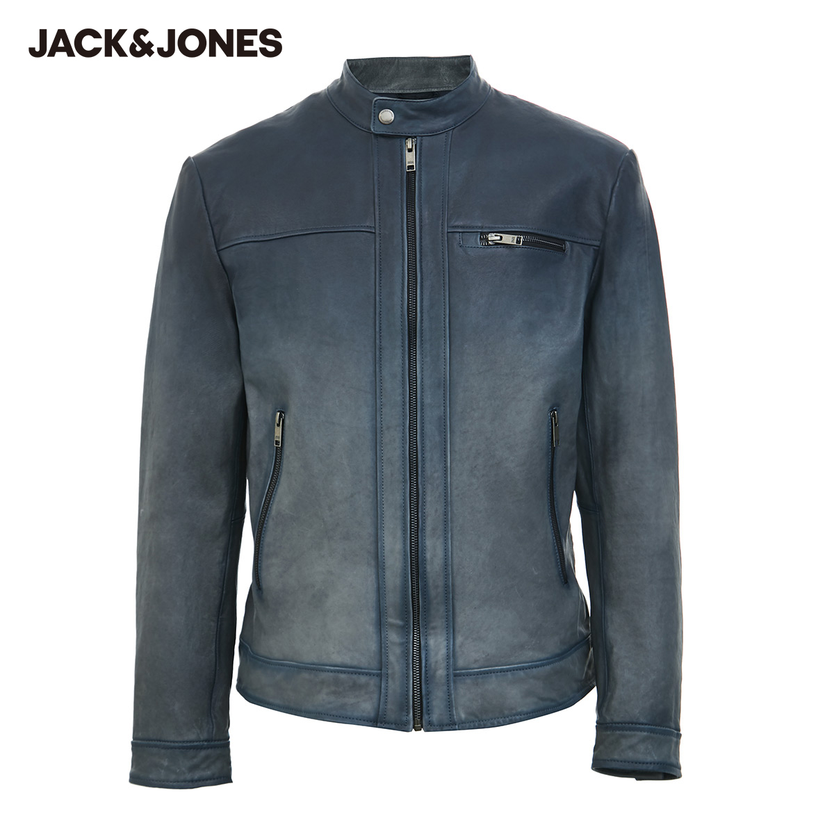 Jack Jones Jack Jones cản cũ vintage đầu máy da cừu áo khoác cổ áo người đàn ông da mùa xuân 220110512