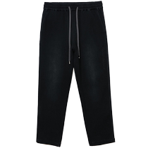 Jack Jones Autumn New Mens Trendy Black Pants Loose Solid Color Elastic Waist Casual Pants Long Pants Mens Clothing