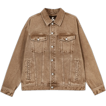 Jack Jones Autumn New Trendy Cool Versatile Comfortable Loose Lapel Top Washed Denim Jacket Mens Clothing