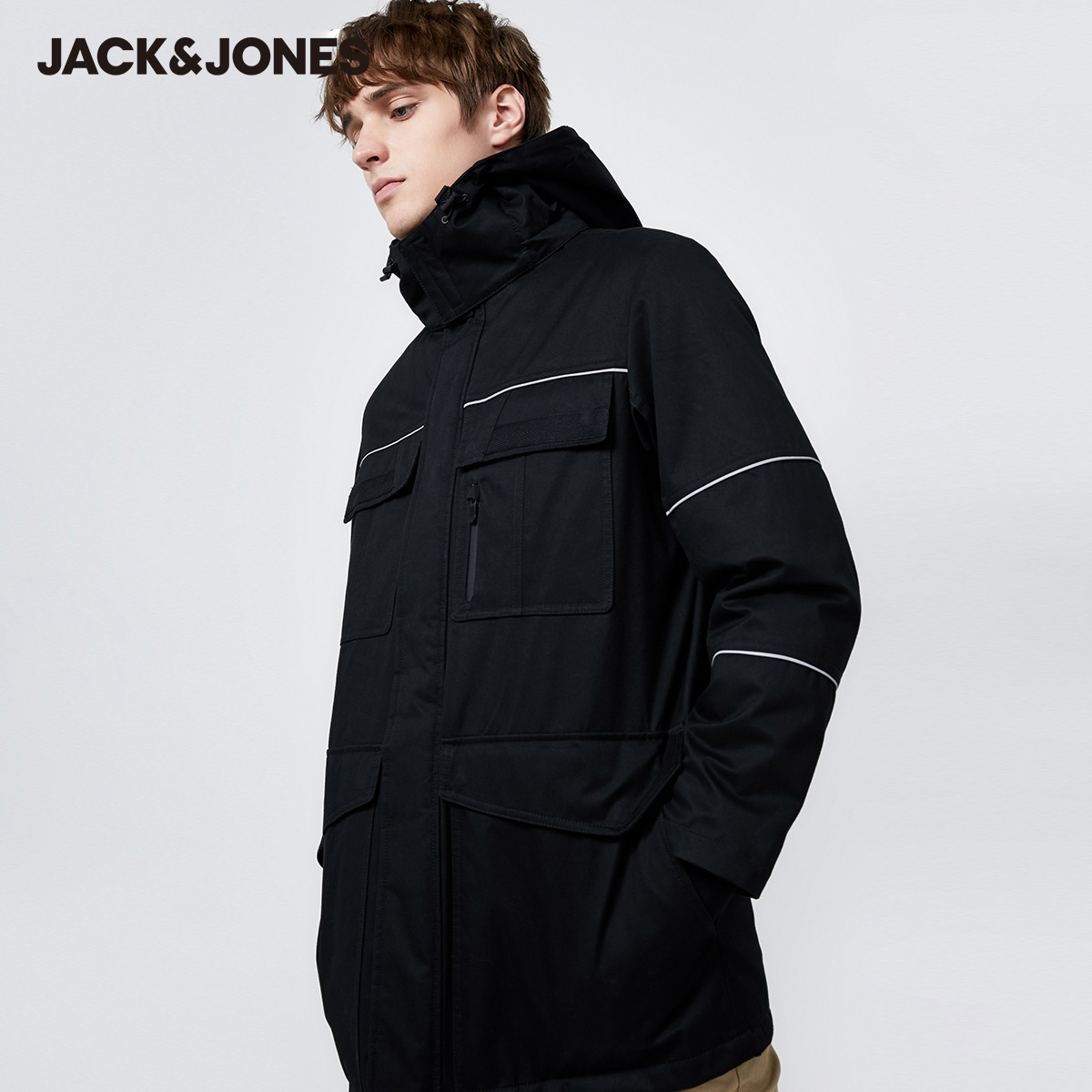 Ấm Jack Jones Jack Jones Winter Trendy Thời Trang Han Quoc bản nam Hood dày Workwear bông