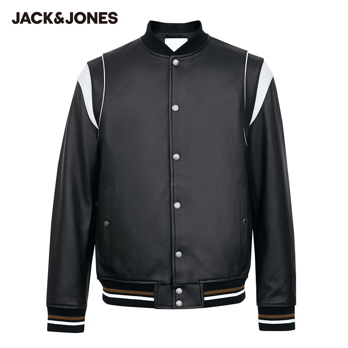 Jack Jones Jack Jones Cừu Da bóng chày biker jacket nam mùa xuân Trend 20110506