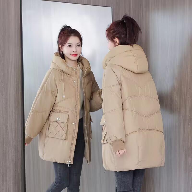 Down Jacket with White Duck down for Women, Winter 2025 New Model, Mid-Length, Slimming, Popular Style for Petite Figures, Thickened Hooded Coat, Trendy