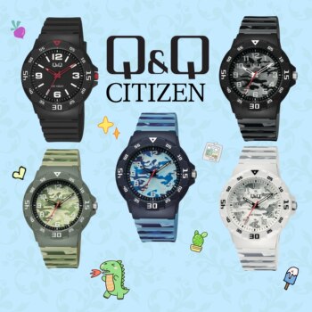 Citizen q&q primary school student pointer silent camouflage style three-hand only watch time waterproof boy's children's watch