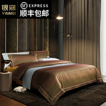 Silver Dreaming Home Textiles New Products Home High-end Light Luxury Villa Jacquard Bed Bedding Genuine Silk Cotton Mulberry silk Four pieces
