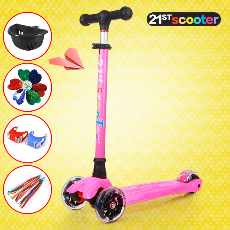 21st scooter children's scooter 3 3 wheels 4 four wheels flashing toy car can lift 2-15 years old scooter