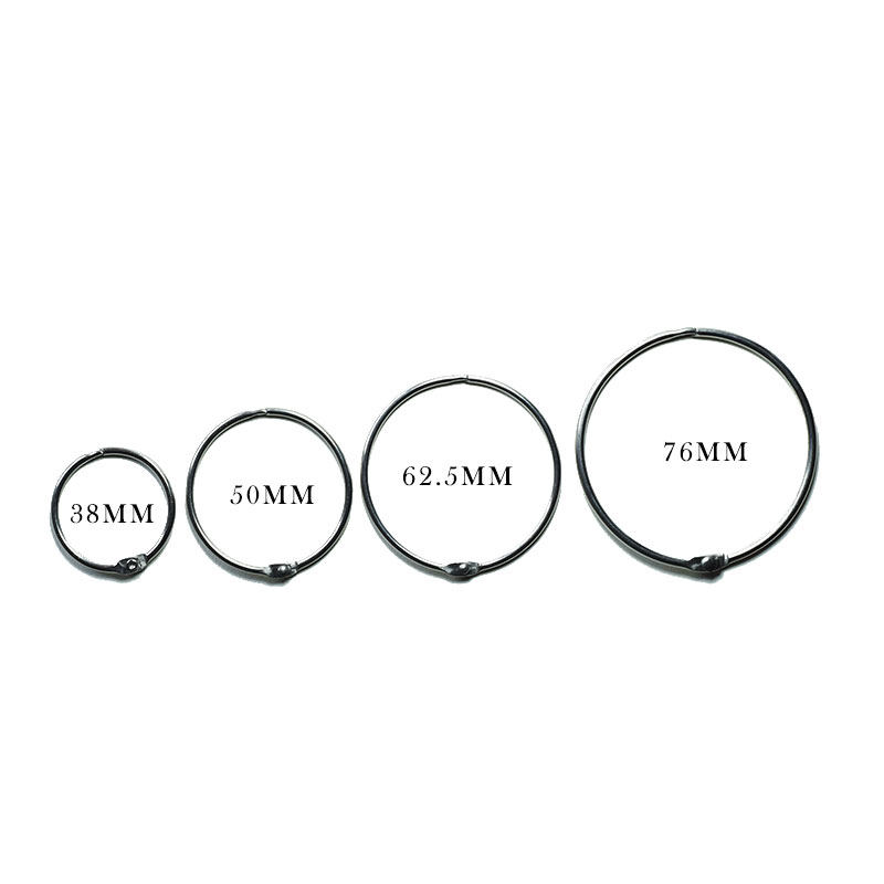 Stainless steel card ring electroplating hanging ring book ring bold and thick increase curtain ring shower curtain hook metallic silver